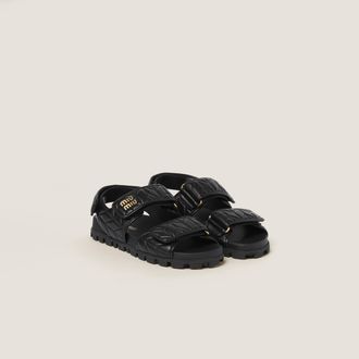 Miu Miu Sporty matelassé nappa leather sandals