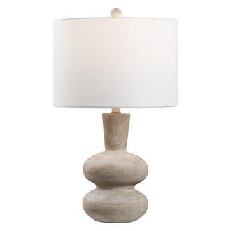 Jonathan Y Designs Matheo 24 Modern Minimalist Sculptural Oak-Grain Resin LED Table Lamp in Antique Brown at Nordstrom