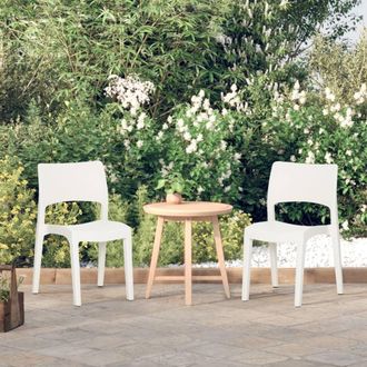 vidaXL Vidaxl - Sillas De Jard&iacute;n 2 Unidades Polipropileno Blanco