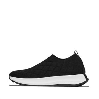 FitFlop Womens F-Mode Flow Quilted Sneaker In Black