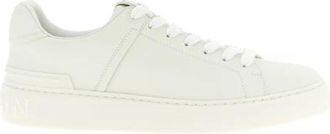 Balmain B-Court Glad Leren Sneakers - Heren - Sneakers - Wit - 40 EU - Leer - Schoenen