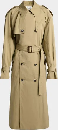 Saint Laurent Belted Double-Breasted Trench Coat