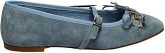 Baldinini Ballerina in camoscio - Dames - Ballerinas - Blauw - 38 EU - Su&egrave;de - Schoenen