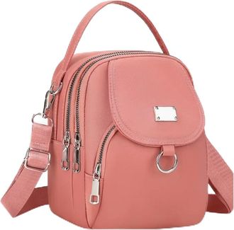 Generic Robust messenger bag for men and women with laptop compartment, ideal as a lightweight everyday bag, work commuting, leisure, travel, pink, 20