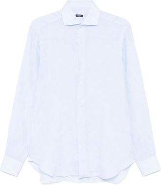 Barba Camicia in lino - Blu