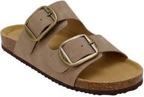 Seven 7 Griffin Faux Leather Double Strap Slide Sandal in Mocha at Nordstrom Rack, Size 6.5