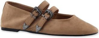 Shushop Albany Faux Leather Flat in Sand Suede at Nordstrom, Size 7.5