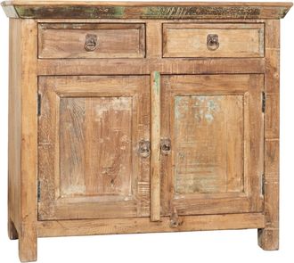 Biscottini International Credenza In Legno Massiccio Riciclato Finitura Anticata L94xpr38xh84 Cm