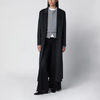 Isabel Marant Cappotto lungo Clesa antracite in lana e cashmere