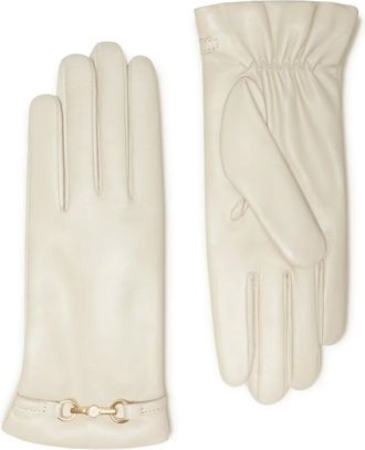 Isabel Bernard Accessoires, Dames, Wit, 8 1/2 IN, Leer, Honor&eacute; Marcelia Geitenleer Handschoenen