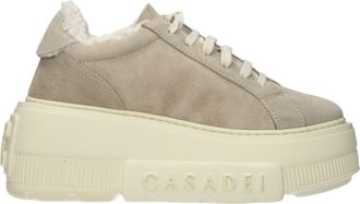 Casadei Beige Leather Chunky Womens Sneakers