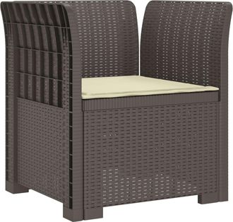 vidaXL Sill&oacute;n Individual Con Coj&iacute;n Apariencia De Ratan Pp Gris Claro Vidaxl