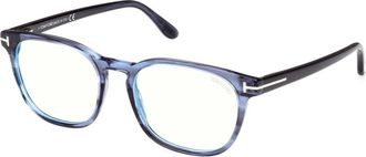 Tom Ford Vierkante Bold Bril - Heren - Brillen - Blauw - 51 MM - Accessoires