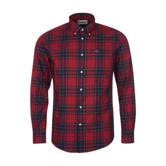 Barbour Casual Elegant Op Maat Gemaakt Overhemd - Heren - Casual Overhemden - Rood - S - Katoen - Overhemden