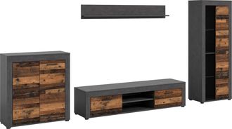 Inosign Wohnwand »Aosta, Breite 330cm, best. aus Highboard, Lowboard, Wandboard, Vitrine« 4 Stk. tlg