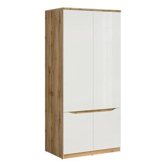 Petits Meubles Armario 2 puertas estratificado Blanco marr&oacute;n