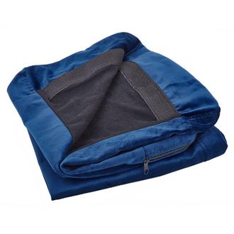 Beliani Beliani - Funda Para Sill&oacute;n De Terciopelo Azul Con Cierre Extra&iacute;ble Bernes