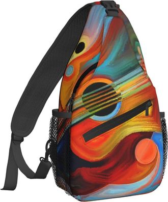Generic Vintage Violin Crossbody Bag Adjustable Shoulder Bag Trendy Backpack For Casual Workout Men