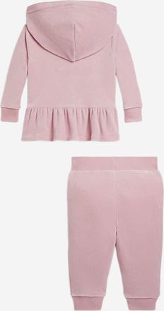 Polo Ralph Lauren Girls Tracksuit Set Chenille Pink Jacket: Cotton Sets Accessory