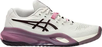 Asics Womens Gel-Resolution X Shoe In Soft Oat/dark Aubergine