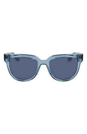 Longchamp Le Pliage 52mm Round Sunglasses in Transparent Avio at Nordstrom