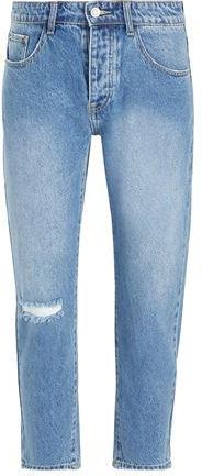 8 by YOOX DISTRESSED TAPERED DENIM PANTS