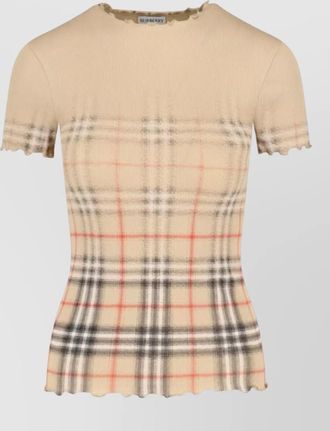 Burberry ribbed check-print cotton t-shirt