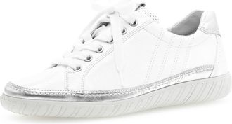 Gabor Women Trainers, Ladies Low-Tops,Removable Insole,Low Shoe,Street Shoe,lace up Shoe,Sports Shoe,Leisure,White (weis/Silber),39 EU / 6 UK