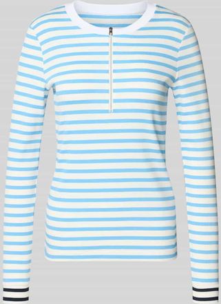 Marc Cain Longsleeve mit Rundhalsausschnitt und Rei&szlig;verschluss in Sky, Gr&ouml;&szlig;e 34