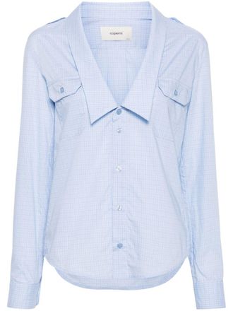 Coperni Geruit overhemd - Blauw