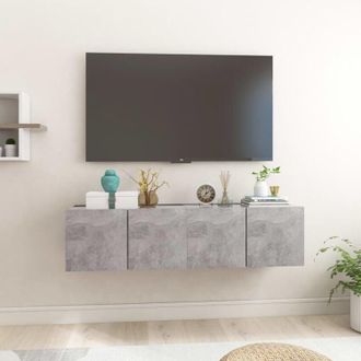 vidaXL Mobili Porta tv Pensili 2pz Grigio Cemento 60x30x30 cm - Vidaxl