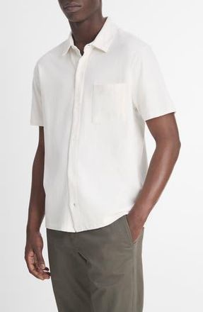 Vince Sueded Jersey Short Sleeve Button-Up Shirt in Off White at Nordstrom Rack, Size Xx-Large