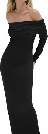 LnA Rory Fold Over Dress In Black