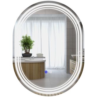 Kleankin Bathroom Mirror with LED Lights - 3 Colours - Anti-fog - 70 x 50cm | TJ Hughes