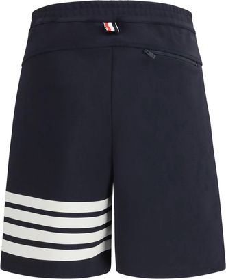 Thom Browne Mens 4-Bar Technical Shorts Navy Viscose; Polyamide; Lycra Bermuda