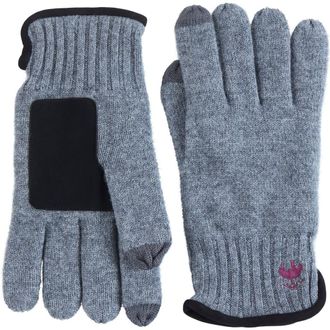 Brooks Brothers Cashmere Blend Suede Trim Gloves in Charcoal at Nordstrom