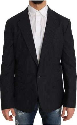 Dolce & Gabbana Slim Wool Blazer - Heren - Blazers - Grijs - L - Wol - Jassen