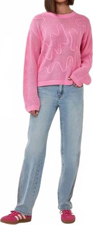 Esqualo Saria Long Sleeve Sweater In Rose Pink