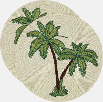 Les-Ottomans Palms set of 2 beaded placemats