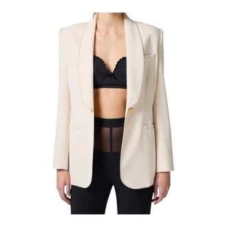 Elisabetta Franchi Blazers, female, White, Size: M Polyester Dress Black Elegant Style