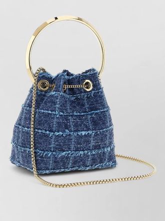 Jimmy Choo London bon bucket bag chain strap pearls