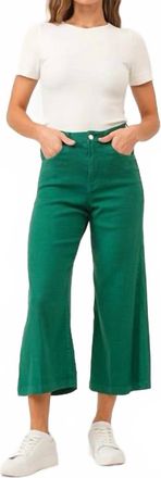 Dear John Denim Audrey Super High Rise Cropped Wide Leg Pants In Galapagos Green