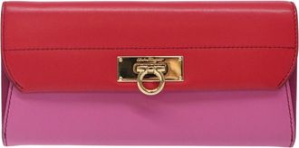 Ferragamo Gancini Pink Leather Wallet (Pre-Owned)
