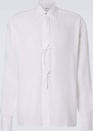 Kiton Camicia Dorian in lino con fiocco