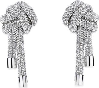 Area Crystal Knot Drop Earrings in Clear Crystal/Silver at Nordstrom