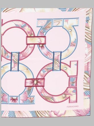 Ferragamo Silk Foulard Gancini Scarf - Pink