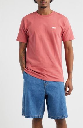 Obey Peep Hole Logo T-Shirt in Mineral Red at Nordstrom, Size Xx-Large