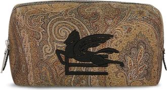 Etro medium paisley-print beauty case - men - Cotton/Polyester/CALFSKIN/Polyester - One Size - Neutrals