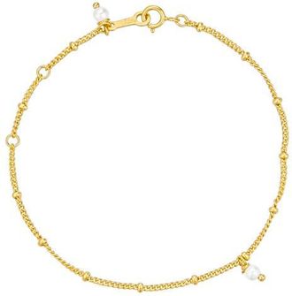 Untamed Petals Bijou Dainty Pearl Bracelet in Gold at Nordstrom