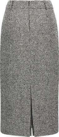 Ermanno Scervino Houndstooth Wool-Blend Longuette Skirt - Black